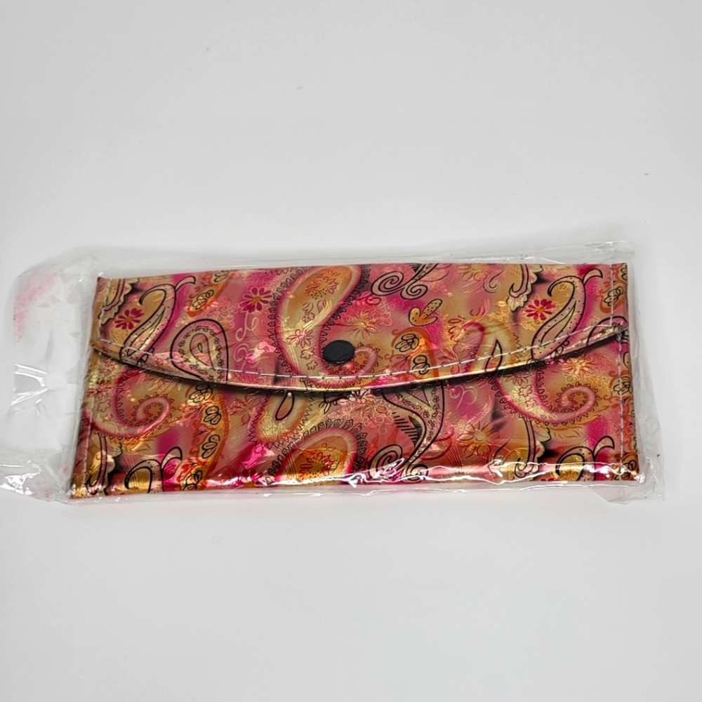 ``P25562 Vintage Floral Double Fold Wallet
